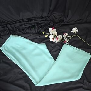 Casual Corner Mint Green Wide Leg Pants Flowing Fit